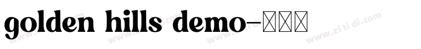golden hills demo字体转换